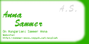 anna sammer business card